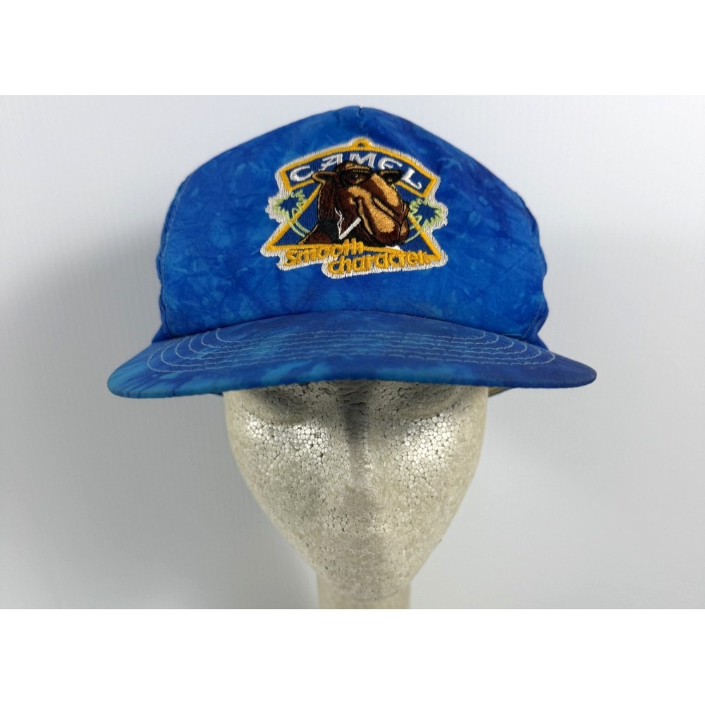 Vintage Joe Camel Snapback Hat Cap Adult Blue Nylon Cigarettes Advertisement